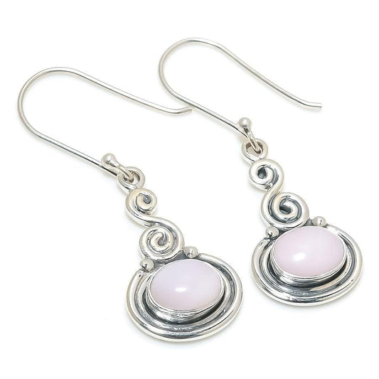 Pink Opal Gemstone Handmade 925 Solid Sterling Silver Jewelry Earring 1.69  SJ-1753 - Silverhubjewels