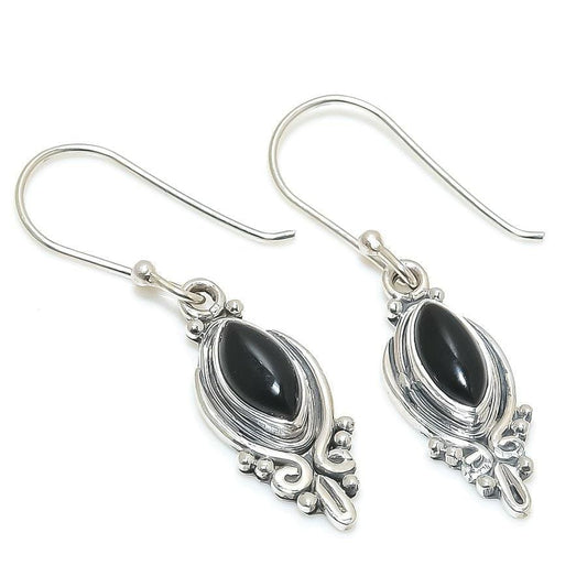 Black Onyx Gemstone Handmade 925 Sterling Silver Jewelry Earring