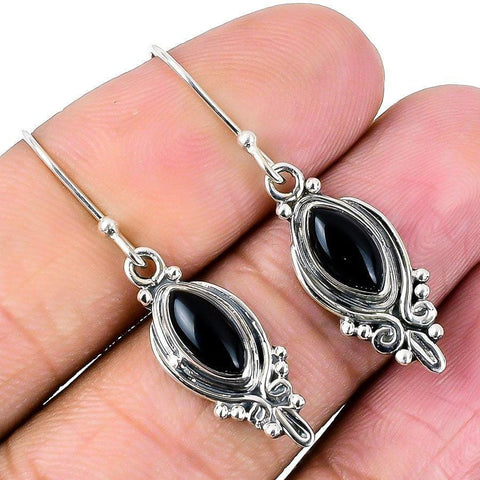 Black Onyx Gemstone Handmade 925 Solid Sterling Silver Jewelry Earring