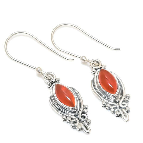 Red Onyx Gemstone Handmade 925 Solid Sterling Silver Jewelry Earring   SJ-1759 - Silverhubjewels