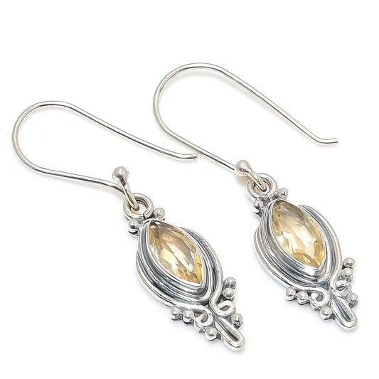 Citrine Gemstone Handmade 925 Solid Sterling Silver Jewelry Earring SJ-1760 - Silverhubjewels