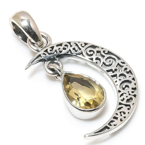 Citrine Gemstone Sterling Silver Jewelry Pendant