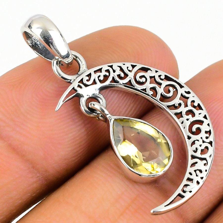Citrine Gemstone Sterling Silver Jewelry Pendant