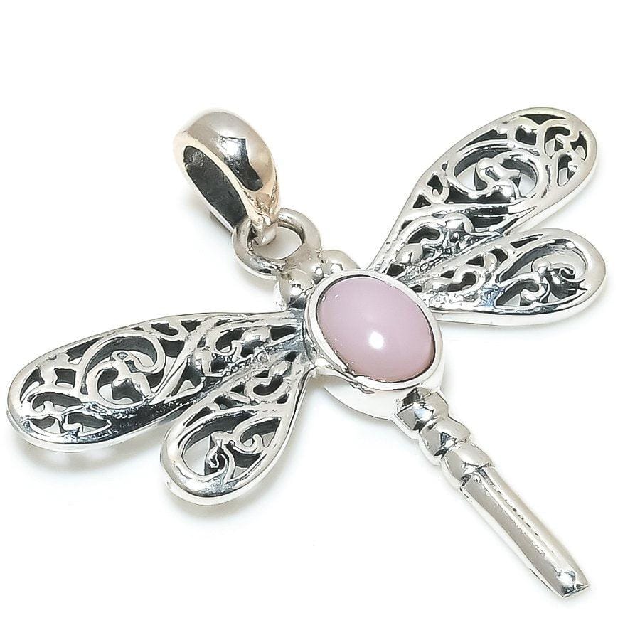 Pink Opal Gemstone Handmade 925 Solid Sterling Silver Jewelry Pendant 1.42 SJ-339 - Silverhubjewels