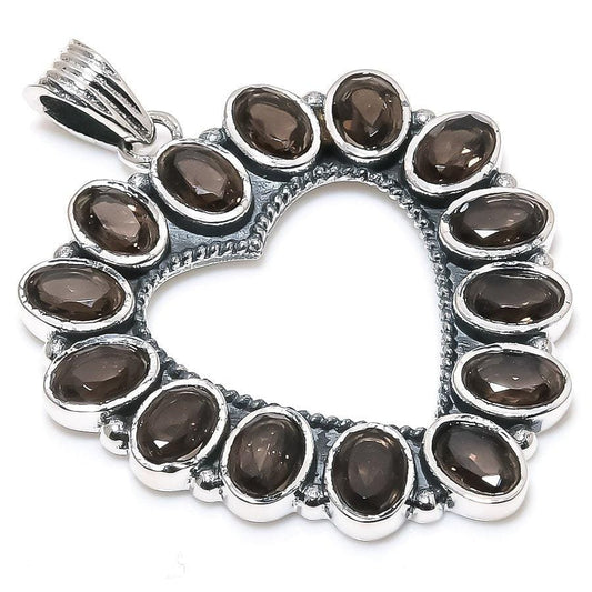 Smoky Topaz Gemstone Handmade 925 Solid Sterling Silver Jewelry Pendant 1.69 SJ-92 - Silverhubjewels