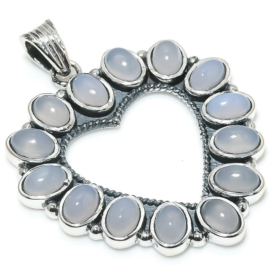 Milky Opal Gemstone Handmade 925 Solid Sterling Silver Jewelry Pendant 1.69 SJ-99 - Silverhubjewels
