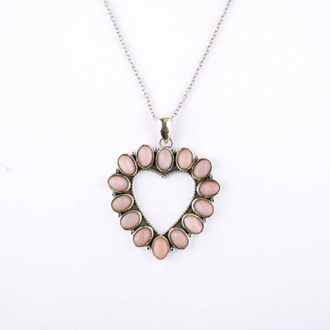 Pink Opal Natural Gemstone Handmade 925 Solid Sterling Silver Jewelry Designer Necklace - Silverhubjewels