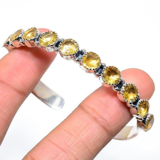 Natural Citrine Bracelet Gemstone 925 Solid Sterling Silver /  Handmade Designer Jewelry / gift for her / healing crystal - Silverhubjewels
