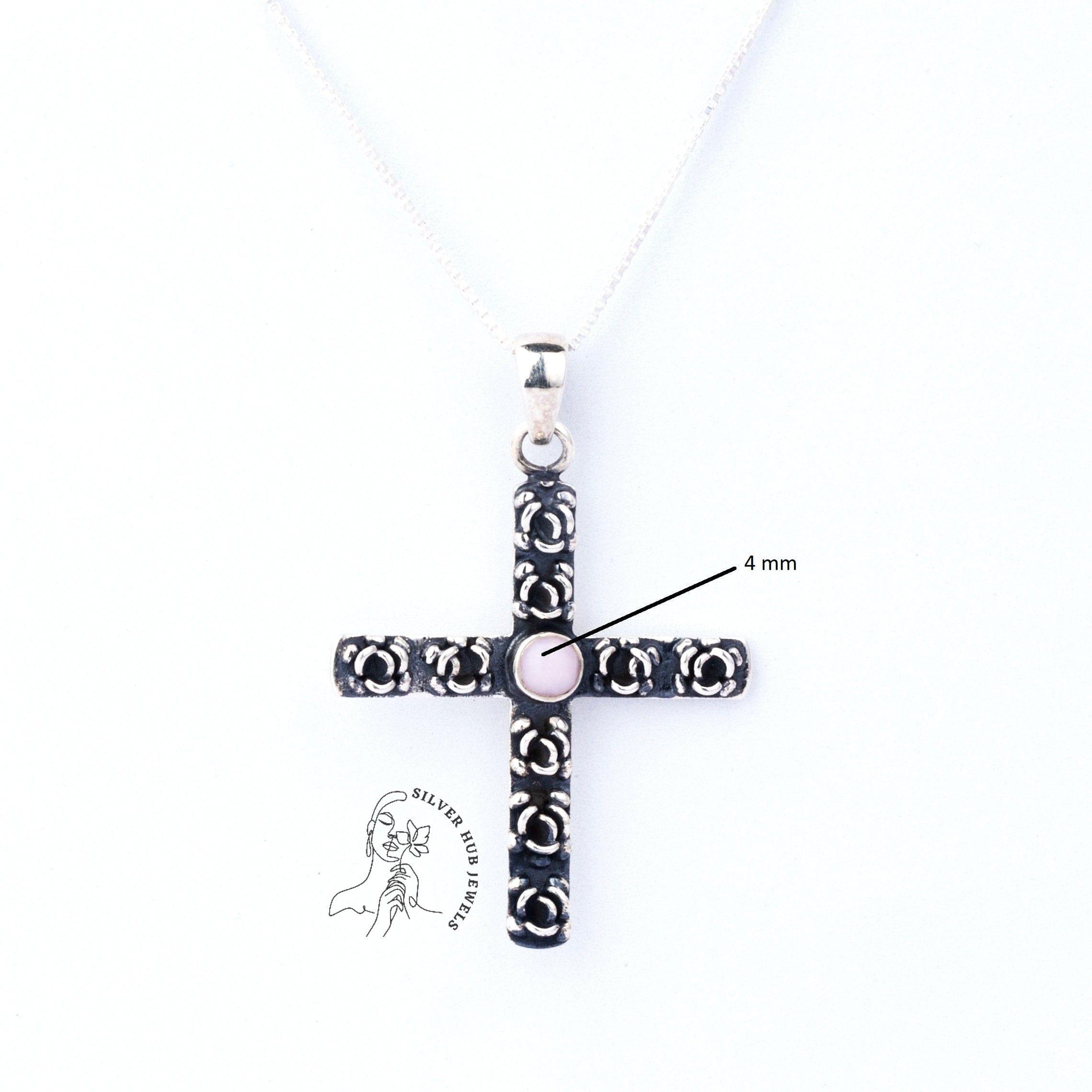 Cross Necklace Women | Multi Gemstone Cross Pendant | Blue Cross Necklace | Free Shipping | Gifts For Her | Opal Cross Necklace - Silverhubjewels