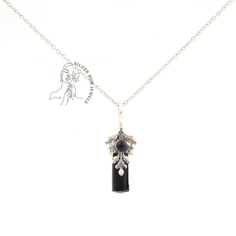 Precious Black Tourmaline Pendant, Gemstone Pendant, 925 Sterling Silver Jewelry, Engagement Gift, Pendant For Sister