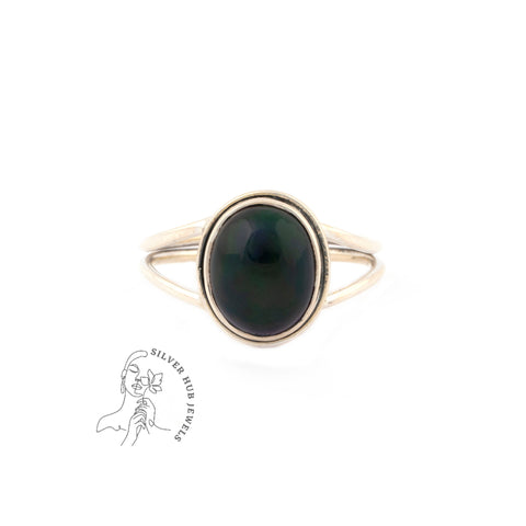 Exquisite Opal Ring, Gemstone Ring, Black Opal Band Ring, 925 Sterling Silver Jewelry, Anniversary Gift, Ring For Her