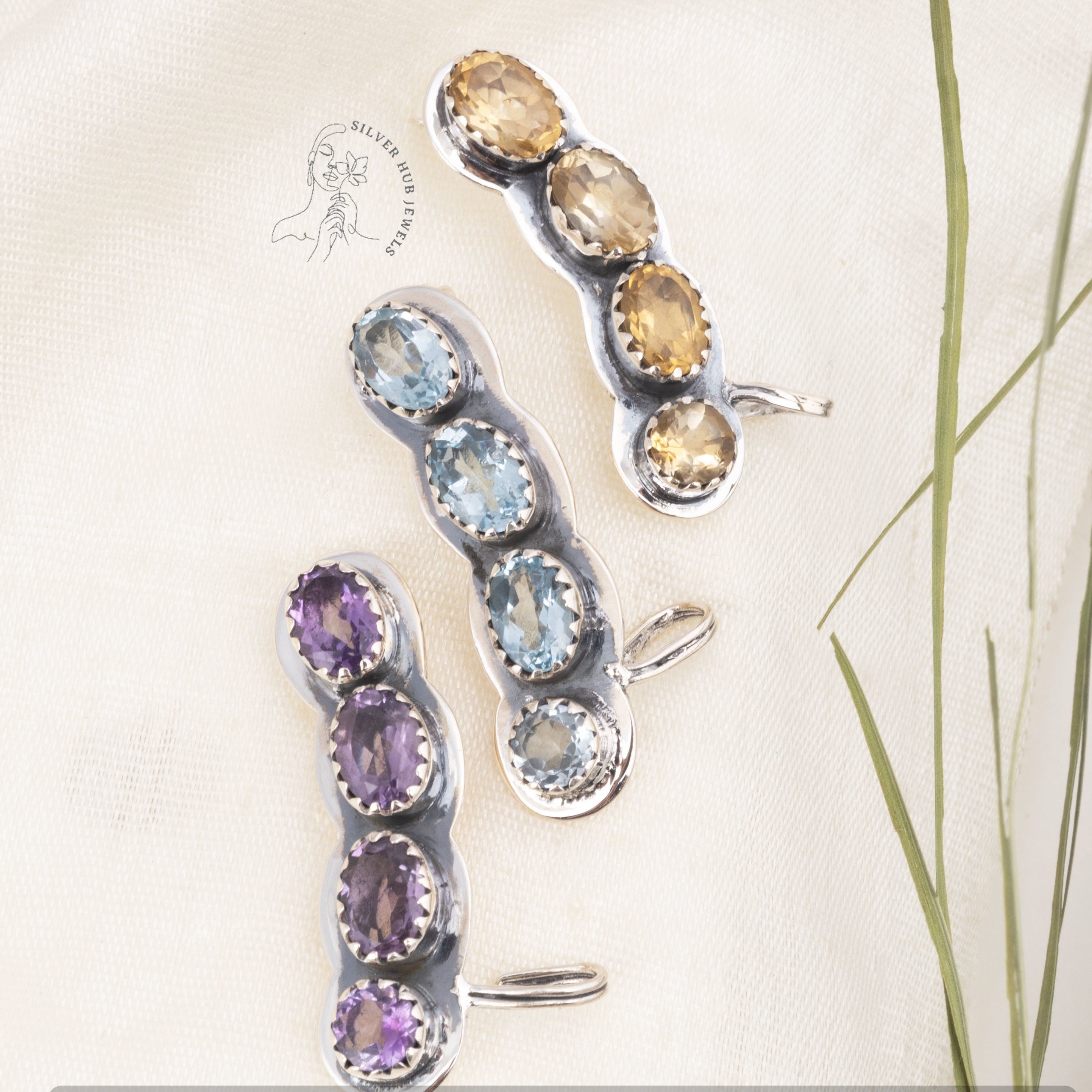 Rare Amethyst Ear Cuff Earrings, Gemstone Earrings, Purple Stud Earrings, 925 Sterling Silver Jewelry, Engagement Gift, Earrings For Mother