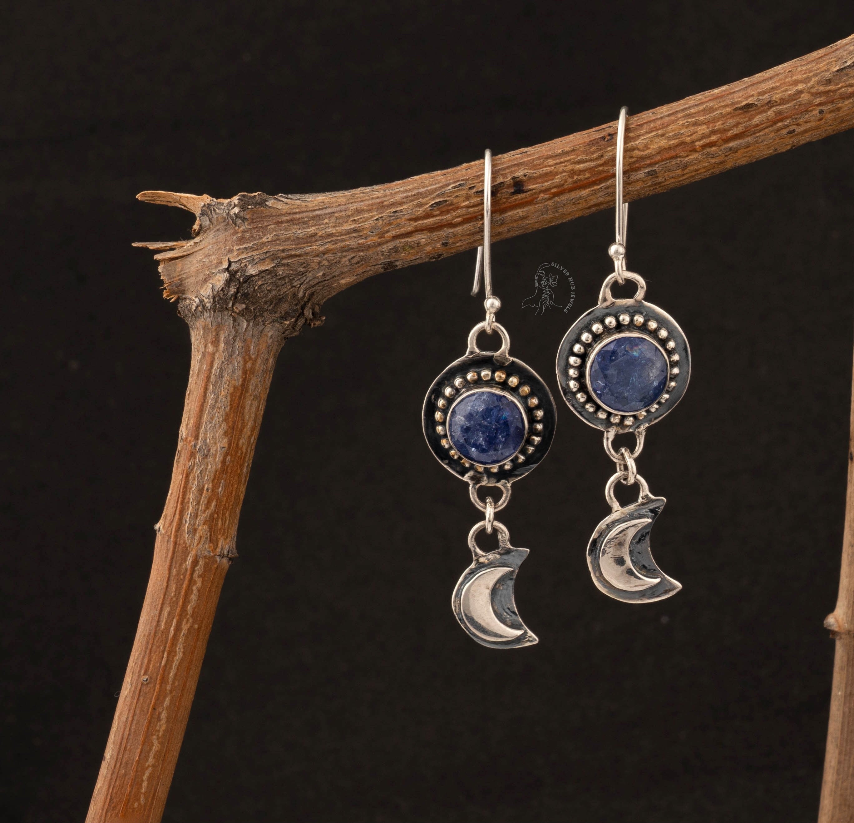 Precious Iolite Earrings, Gemstone Earrings, Blue Drop & Dangle Earrings, 925 Sterling Silver Jewelry, Wedding Gift, Earrings For Sister