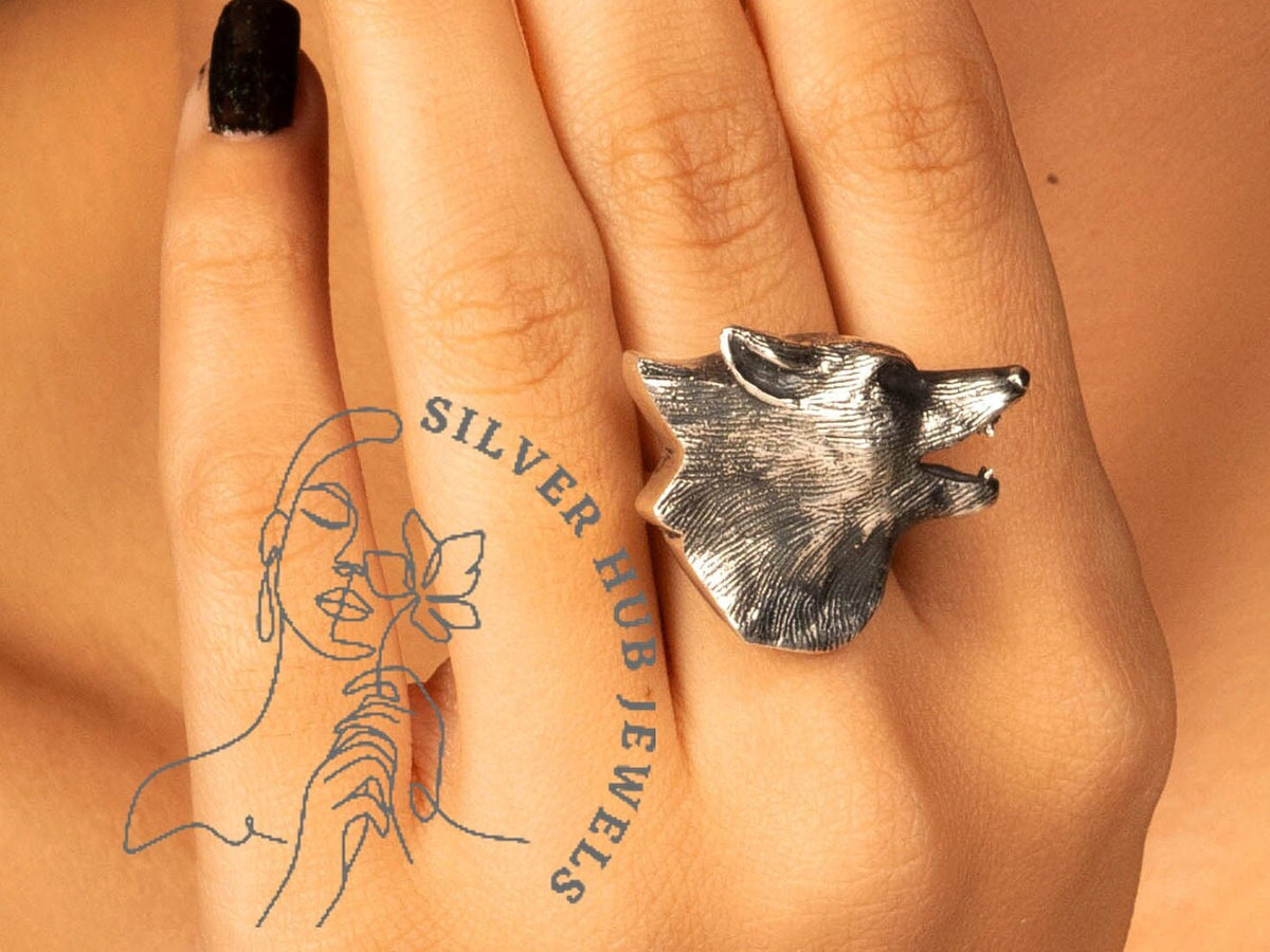 925 Sterling Silver Ring For Enhancing Spirituality, Ring, Aesthetic Ring, Fox Face Jewelry, Ring For Her