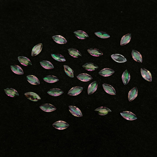 Natural Rainbow Mystic Topaz Cut Marquise Shape Calibrated | Cut Gemstone Healing Crystal | Raw Gemstone for Jewelry making | Unique Gemstone Cut - Silverhubjewels
